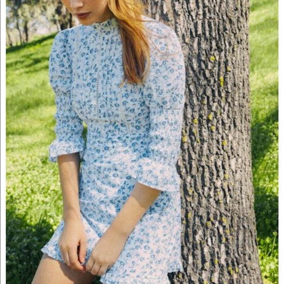 laura ashley uo exclusive maisy mock neck mini dress